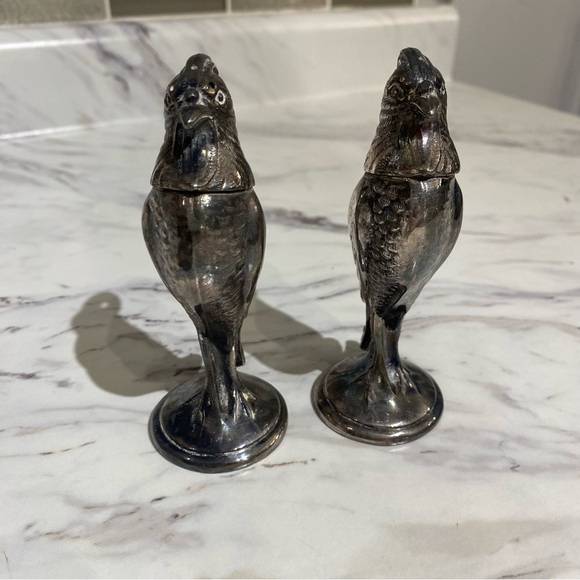 Vintage Viking silver pheasant Quail salt & Pepper set set - Picture 5 of 16